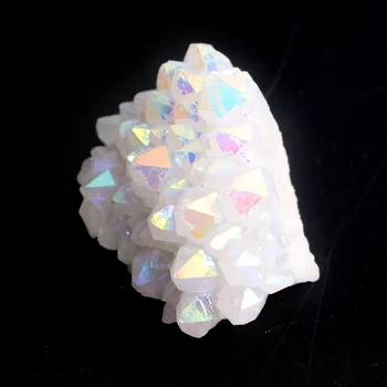 1 BUC Aura Naturale Alb Cristal de Cuarț Cluster prin Galvanizare Punct de Culoare Strălucitoare Rockquartz Ornament de Vindecare Decor Acasă Cadou