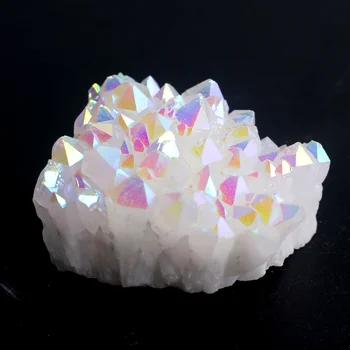 1 BUC Aura Naturale Alb Cristal de Cuarț Cluster prin Galvanizare Punct de Culoare Strălucitoare Rockquartz Ornament de Vindecare Decor Acasă Cadou