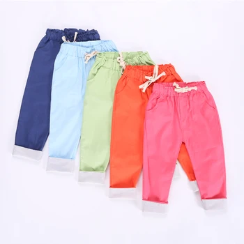 1 BUC Băieți Fete Pantaloni Lungi Lenjerie de Bomboane de Culoare pantaloni pantaloni pentru copii pantaloni pentru copii Copil 2-8years blugi