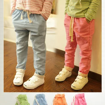 1 BUC Băieți Fete Pantaloni Lungi Lenjerie de Bomboane de Culoare pantaloni pantaloni pentru copii pantaloni pentru copii Copil 2-8years blugi