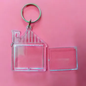 1000 Buc Gol Acrilice Brelocuri Introduce Foto din plastic Brelocuri Piața Cheie Dreptunghi inima circulare accesorii