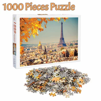 1000 Piese Puzzle Turnul Eiffel Imagine Peisaj DIY Asamblarea Puzzle de Hârtie Pentru Adult Copil Jucarii Educative Cadou