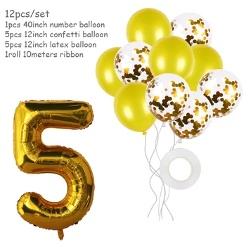 12pcs Aur Rose Confetti Baloane Set de 40inch Număr 1 2 3 4 5 6 7 8 9 Baloane Folie Petrecerea de Nunta Decoratiuni Globals