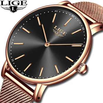 2019 LIGE Noi a Crescut de Aur Femei Ceas de Afaceri Cuarț Ceas Doamnelor Top Brand de Lux Femeie Ceas de mână Fată Ceas Relogio Feminin