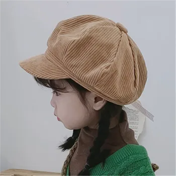 2019 Toamna Iarna Solide Calde copii Copii Pălărie vânzător de ziare Capac Moale Fată Accesorii de Moda in aer liber-QNC