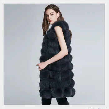 2021women noua naturale blană de vulpe umăr la umăr real blană de vulpe vesta pentru toamnă caldă iarnă de moda, iarna rusească street style