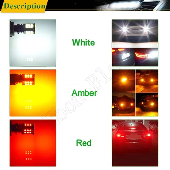2X Canbus LED Lumini Auto BAY15D 1157 3030 SMD Alb Roșu Chihlimbar Galben P21/5W Auto Coada de Frână Opri Lumina de Parcare lumini de zi Bec, Lampa de 12V