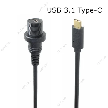 30cm Mini Micro USB 2.0 tip c IP67 rezistent la apa Cablu USB 3.1 de tip c de sex Masculin la Feminin cu Montare pe Panou, Dovada de Apă prelungitor usb c
