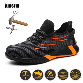 36-48 de siguranță pantofi bărbați respirabil usoare steel toe de protecție deget de la picior femei cizme de lucru de construcție în aer liber pantofi de sport