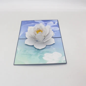 3D Manual Zăpada Albă de Lotus din Hârtie Felicitari Felicitare de ziua Recunoștinței, Ziua Mamei, Ziua Îndrăgostiților, Ziua de nastere Cadou Creativ