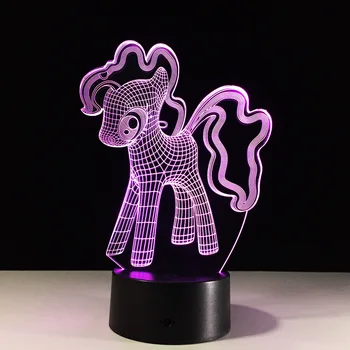 3D Micul Meu Ponei Noaptea Masă cu Lumina LED Noapte Lumină Creative, pline de culoare Gradient de Atmosfera copil Copil Prieten Touch Lămpi de Iluminat