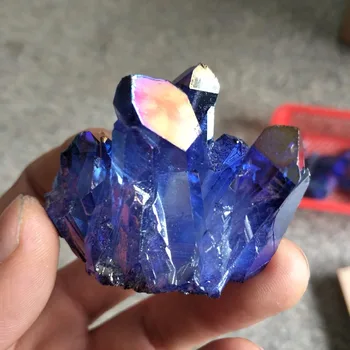 40-50g Albastru Aura Cluster de Cristal Înger Bagheta Puncte de Prime Naturale de Cuart Clare Dur de Vindecare Topaz Lemuriana Semințe Prisma Farmecelor