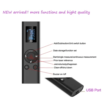40M Portabil Telemetru Digital Inteligent Distanta de Încărcare Usb Mini Handheld Distanța Măsură de Bandă Metru