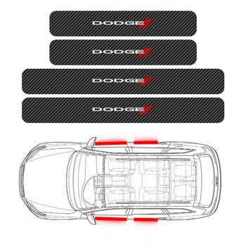 4BUC de Styling Auto Auto Pragului de Ușă Fibra de Carbon Anti Scratch Protecție Autocolant Pentru Dodge SXT Challenger RAM Incarcator Calibru Dart