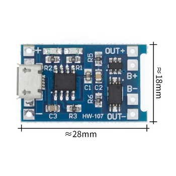 50Pcs Micro USB 5V 1A 18650 TP4056 Litiu Baterie Modul de Încărcare Bord Cu Protecție Dublă Funcții 1A Li-ion