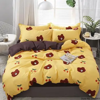 Aloe Bumbac Panda Set de lenjerie de Pat Moale de Piele-friendly Duvet Cover & Plate cearsaf & Perna Home Textile en-Gros