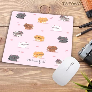 Amuzant cat de cauciuc mouse pad de desene animate drăguț de dimensiuni Mici dreptunghiulare simplu și durabil non-alunecare de mouse pad din cauciuc