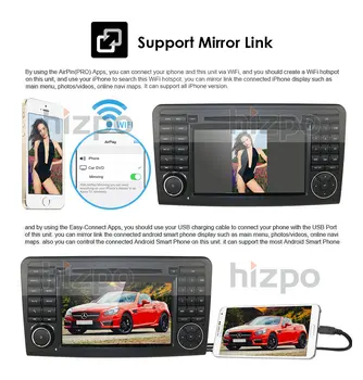 Android 10 DVD Auto radio GPS Pentru Mercedes Benz GL ML-CLASS W164 X164 ML300 350 450 GL320 USB roată de Oțel de control DVR Camera Gratuit
