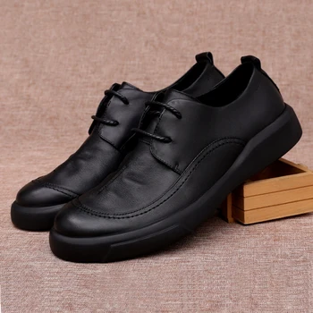 Autentice din Piele de Afaceri pentru Barbati Pantofi Casual Stil Britanic Confortabil de piele de Vacă Fund Gros Rezistent la Uzură Talpa Moale Bărbați Adidas