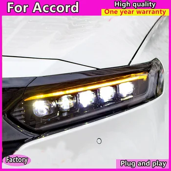 Auto Styling auto Lampă de Cap pentru Honda Accord 10 TOATE LED Faruri perioada 2018-2019 LED-uri de Înaltă Fascicul de LED-uri pentru luminile de întâlnire Cu Dinamică de Semnalizare