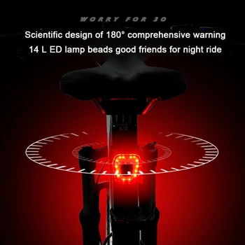 Biciclete Coada Lumina Semnal de Biciclete stopuri pentru Biciclete USB Reîncărcabilă Lumina din Spate Bicicleta cu LED Avertizare de Siguranță pentru Biciclete Lanterna 2020