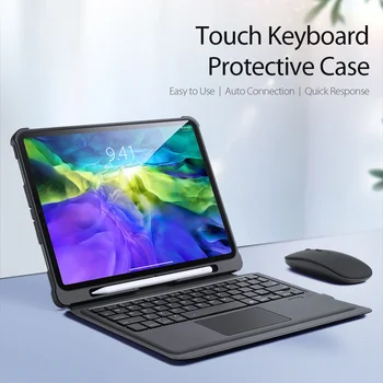 Bluetooth tastatură Wireless cu TouchPad-ul Pentru Apple iPad Pro 11 Aer 4 2020 Smart Flip 360 Plin Caz de Protecție Capac Demontabil