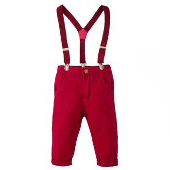 Băiatul Haine Din Denim, Camasa Papion + Rosu Curea Pantaloni Băiat Tricouri Costum Cu Mâneci Lungi Copii Costum