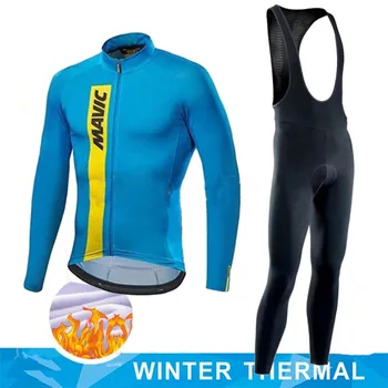 Cald 2020 termică Iarna fleece Haine de Ciclism MAVIC barbati Jersey suit în aer liber, bicicleta MTB imbracaminte Salopete Pantaloni set