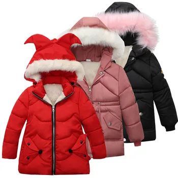 Cald Îngroșarea Guler de Blană Fetita Jacheta de Iarna pentru Copii Îmbrăcăminte de Vânt Copii Băieți Fete Haine Pentru 2-6 ani Haine de Fata