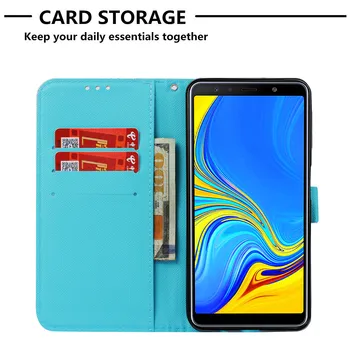 Caz sFor Samsung Galaxy A7 2018 Caz Flip Piele PU Portofel Magnetic Card de Acoperire Pentru Samsung Galaxy A750 A7 2018 Caz Acoperire Capa