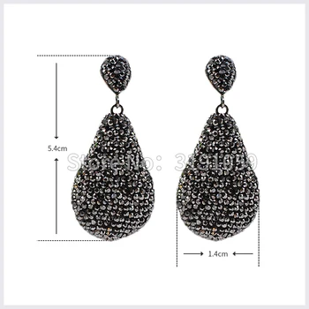 Cea mai înaltă calitate de moda unic de lux individuale femei negru picătură de cristal cercei partid cadou 2017 moda bijuterii