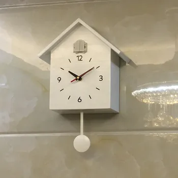 Ceas de perete cu Cuc Pasăre Albă cuc Ceas Deșteptător Camera Copiilor Cuarț Temporizat Ceas cu Cuc de Alarmă Decor Acasă