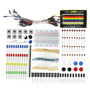 Componente electronice Starter Kit Condensator Breadboard LED Sonerii Rezistor Set de Componente Electronice Kit