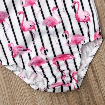 Copii Copilul Fete Pentru Copii Cu Dungi Flamingo Imprimare Bikini De Costume De Baie Costume De Baie