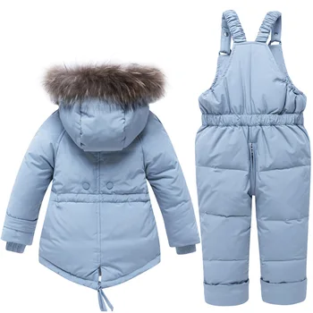 Copii De Iarna Jos Seturi De Îmbrăcăminte 2019 Real Guler De Blană Pentru Copii De Iarnă În Jos Jacheta Fete Pentru Copii Salopete Calde Toddler Boys Jos Haina