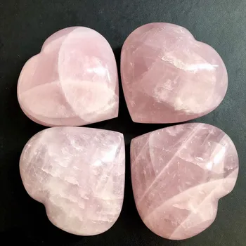 Cristalele Naturale Destul De Roz A Crescut Cristal De Cuarț Lustruit Inima De Piatră De Vindecare
