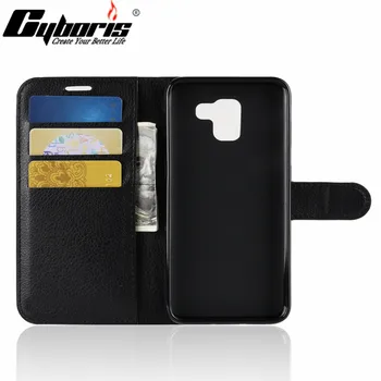 CYBORIS Telefon de Lux Funda Caz Acoperire Pentru Samsung J6 2018 versiunea Europeană Coque Flip Cover Saci cu Stand Suport Card