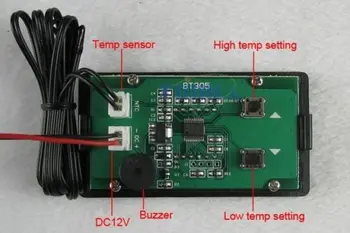 DC 12V Termometru Digital High Low Alarm-60C pana la +125C LED Temperatura Metru w Sonda Senzor de Temperatur Anzeige display