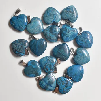 De bună Calitate blue onix farmec inima pandantive 20mm pentru a face bijuterii livrare gratuita en-Gros de 50pcs/lot