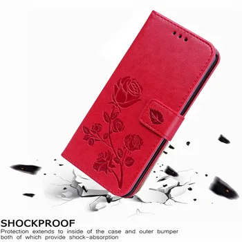 De lux Piele Flip Book case pentru Motorola Moto G3 G 3nd Gen XT1552 XT1541 XT1542 XT1543 Floare Trandafir Portofel Sta Capacul Telefonului
