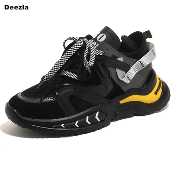 DEEZLA platforma indesata adidasi Barbati Negri moda pantofi Casual de Primavara Toamna anului 2020 ochiurilor de Plasă Respirabil pantofi sport Bărbați Omul alb