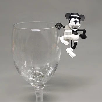 Disney 3 buc/lot Mickey Mouse-ului pe Marginea din Cupa PVC Figura Jucarii Model de Papusa Figurina Copii Cadouri