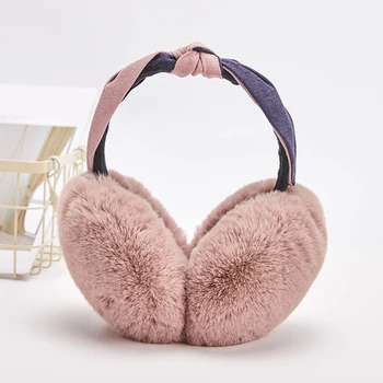 Două Culori Elegante Blana De Iepure Apărători Pentru Urechi De Iarna Pentru Femei Cald Căști De Moda Reglabil Ureche Încălzit De Cadouri Pentru Fete Acoperi Urechile