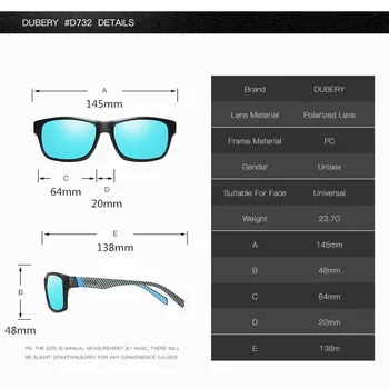 DUBERY Polarizat ochelari de Soare pentru Barbati Femei de Moda Noua Pătrat de Epocă Ochelari de Soare Sport de Conducere Retro Oglindă Brand de Lux UV400