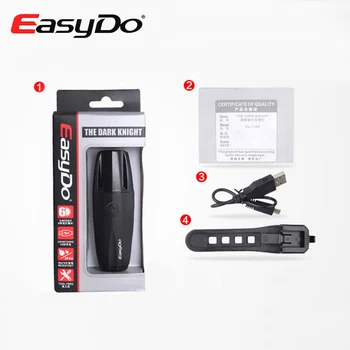 EasyDo 280Lumen Ciclism Far Ghidon Lampa de 2600mAh USB Reîncărcabilă MTB biciclete Biciclete Lumina Lanterna LED-uri Impermeabil Negru