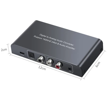 ESYNiC 192kHz Convertor DAC Cu Control de la Distanță IR Coaxial / Toslink / Optic Analogic L/R Audio Converter RCA Adaptor 3.5 mm