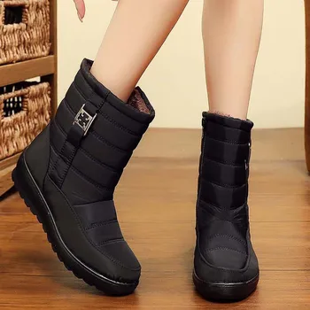 Femei Cizme de Iarna Impermeabile Brand de Lux cu Fermoar Glezna Cizme Pentru Femei Non-Alunecare Pantofi pentru Femei Indesata Pantofi pentru Femei Botas Mujer
