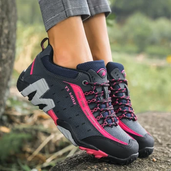Femei Sport În Aer Liber Din Piele Drumeții Pantofi Doamnelor Respirabil Pantofi Trekking Drumetii Adidași Pantofi De Mers Pe Jos Cizme Glezna Noi