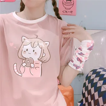 Femei Vara Noi Mici proaspete T-shirt Student Liber de Îmbinare Fete Drăguț de Imprimare sora Moale Dulce pulover Casual Topuri stil de Colegiu