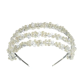Fierbinte de Lux Perla de Cristal Cerc de Argint Capul Hoop Mireasa Frizură Moda Femeie Ornament de Par de Nunta pentru Femei Bijuterii